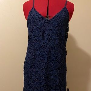 Navy blue crochet dress